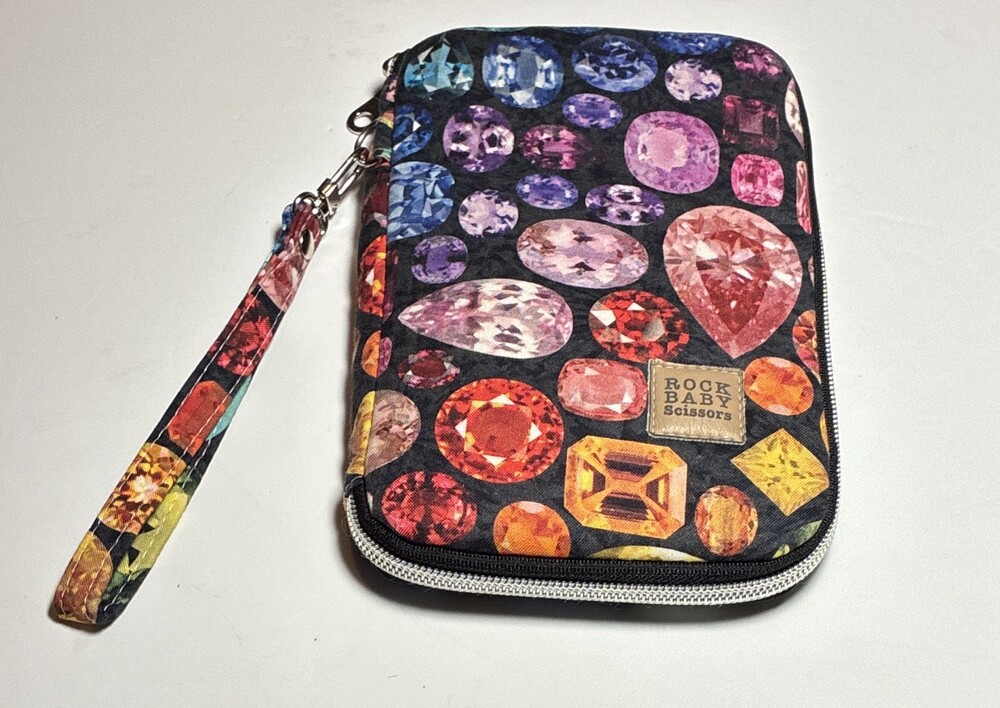 Rock Baby Scissors Gem Print Zipper Tablet/eReader Case Wrist Strap